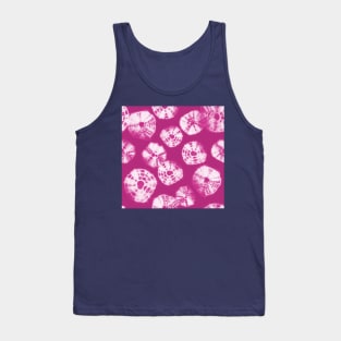 Shibori Kumo tie dye white dots over pink fuchsia Tank Top